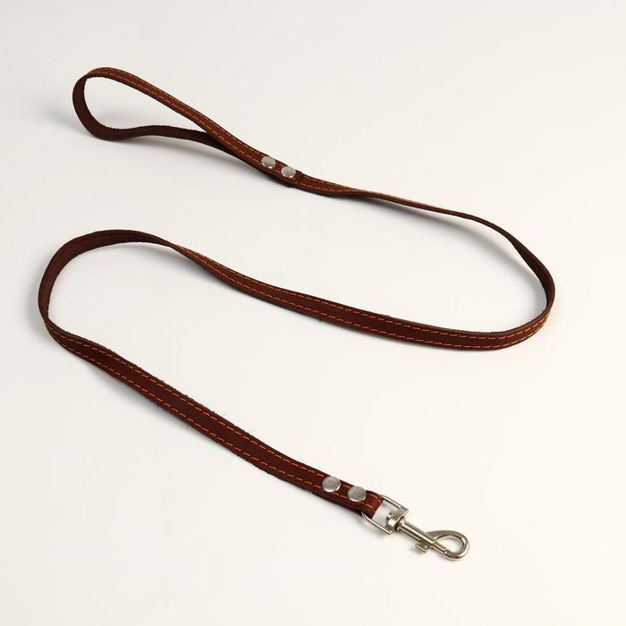 Поводок кожаный однослойный, простроченный, 1.41 м х 1.5 см, коричневый
Поводок кожаный однослойный, простроченный, 1.41 м х 1.5 см, коричневый