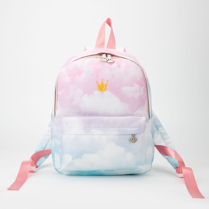 Рюкзак, отдел на молнии, 2 наружных кармана, цвет голубой/розовый 
Рюкзак, отдел на молнии, 2 наружных кармана, цвет голубой/розовый