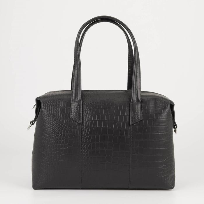 Сумка-саквояж на молнии, наружный карман, цвет чёрный
Сумка-саквояж на молнии, наружный карман, цвет чёрный