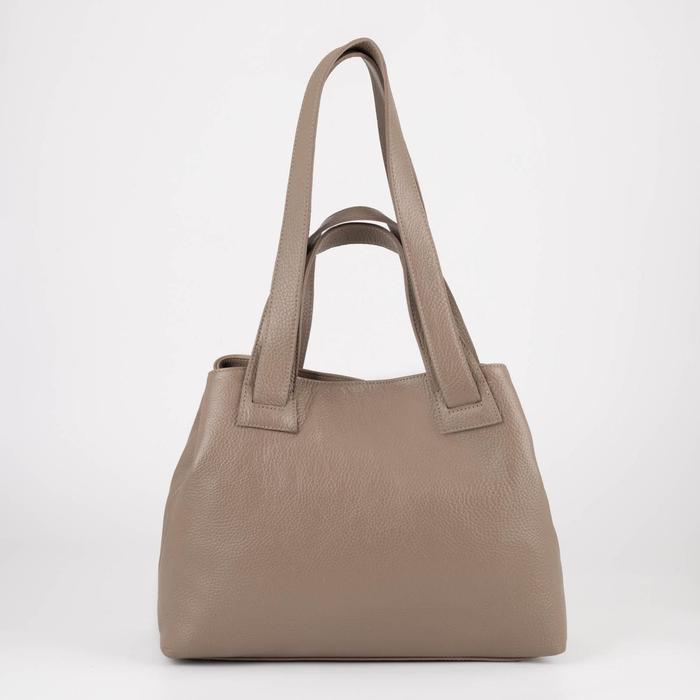 Сумка-шопер на молнии, цвет капучино 
Сумка-шопер на молнии, цвет капучино