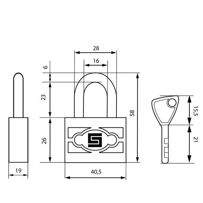 фото Замок навесной "булат" вс 3-п40 пл d=6 мм
