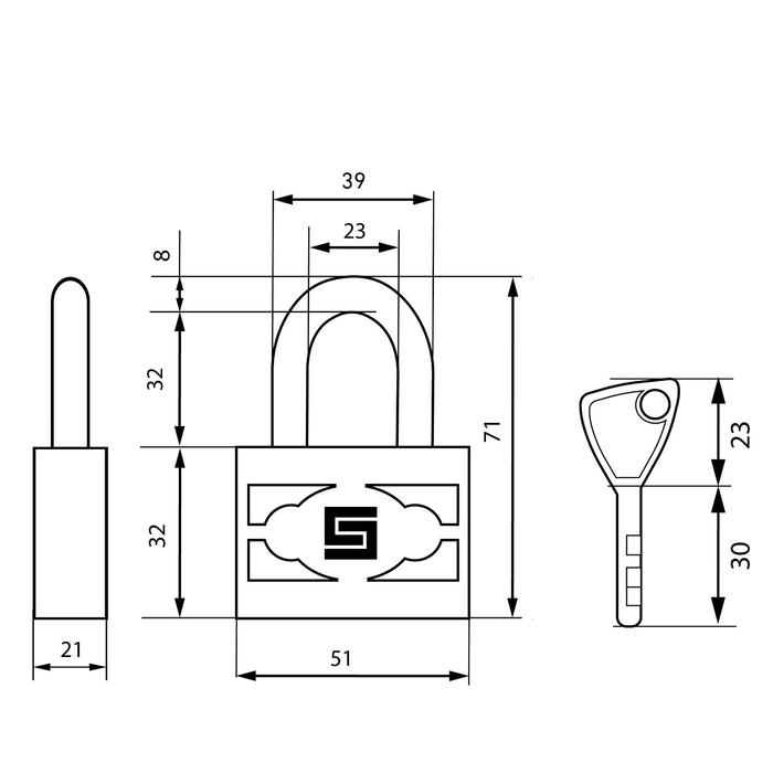 фото Замок навесной "булат" вс 3-п50 пл d=7,5 мм