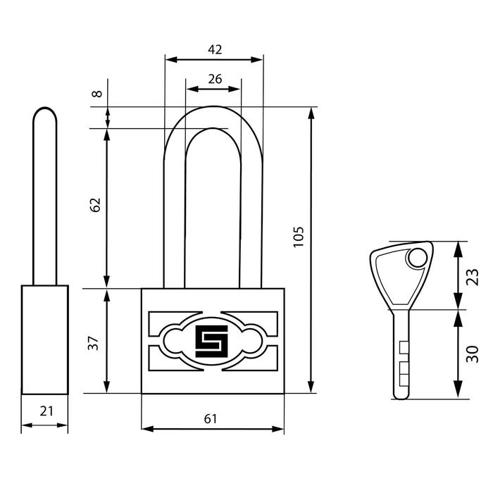 фото Замок навесной "булат" вс 3-п60-01 пл d=8 мм