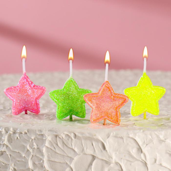 Свечи в торт на шпажках "Звёздочки с блёстками", 6,6х3,8 см, 25 гр, набор 4 шт
Свечи в торт на шпажках "Звёздочки с блёстками", 6,6х3,8 см, 25 гр, набор 4 шт