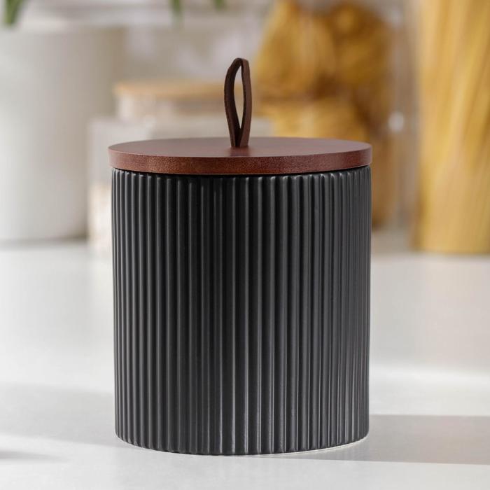 Банка для сыпучих продуктов «Дымка», 950 мл, 12×12 см, цвет чёрный
Банка для сыпучих продуктов «Дымка», 950 мл, 12×12 см, цвет чёрный