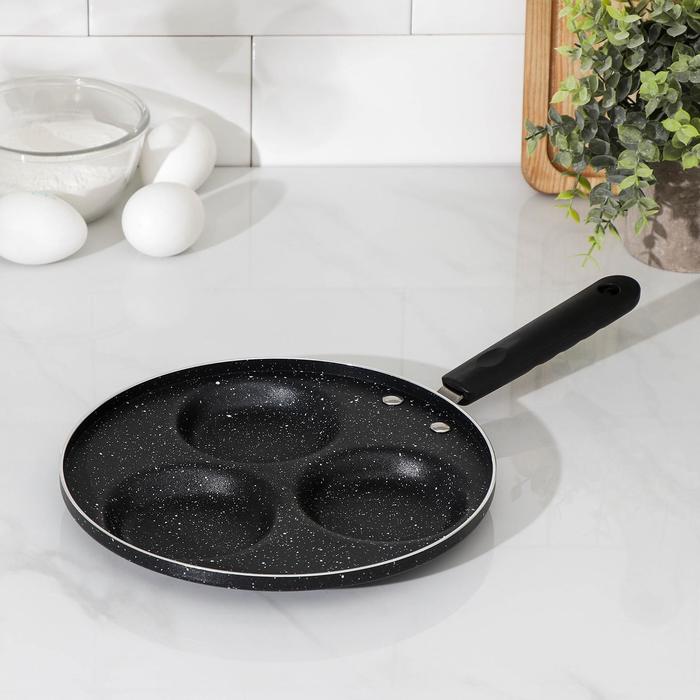 Сковорода для оладий «Трио», d=22 см, пластиковая ручка, антипригарное покрытие, цвет чёрный
Сковорода для оладий «Трио», d=22 см, пластиковая ручка, антипригарное покрытие, цвет чёрный