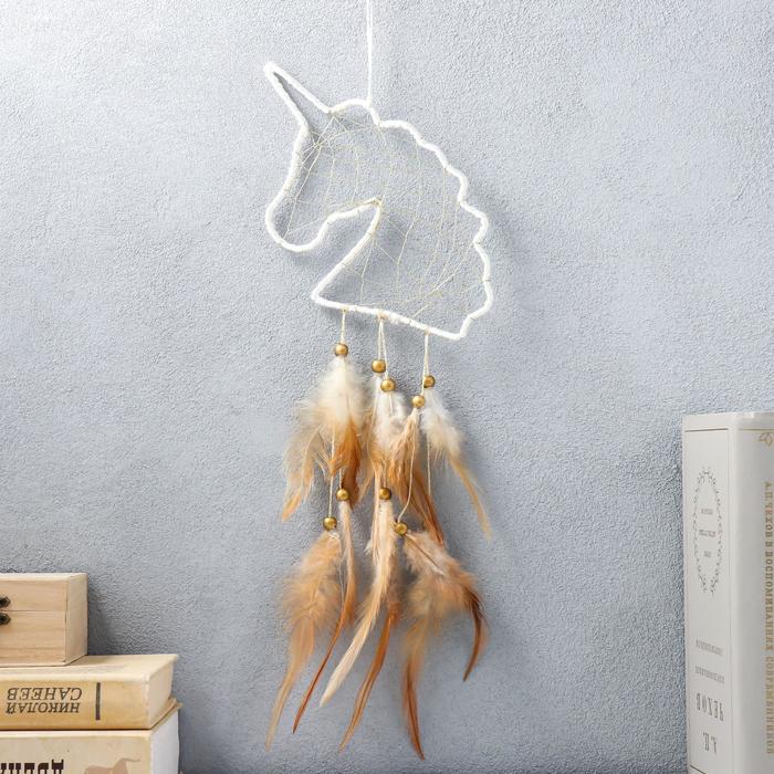 Ловец снов "Единорог бежевые перья" 60х20 см
Ловец снов "Единорог бежевые перья" 60х20 см