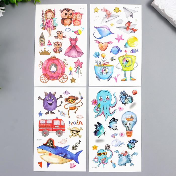 Татуировка на тело цветная "Весёлые картинки" МИКС 12х7,5 см 
Татуировка на тело цветная "Весёлые картинки" МИКС 12х7,5 см