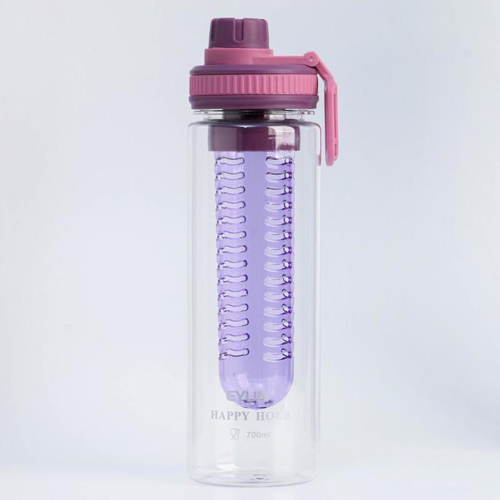 Бутылка для воды "Фруктовый микс", 700 мл, с отсеком для фруктов, 25х8х7 см, фиолетовый
Бутылка для воды "Фруктовый микс", 700 мл, с отсеком для фруктов, 25х8х7 см, фиолетовый