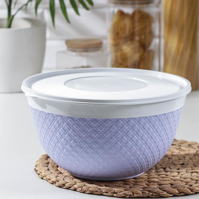 фото Миска с крышкой, 6 л, 28,5×16 см, цвет микс