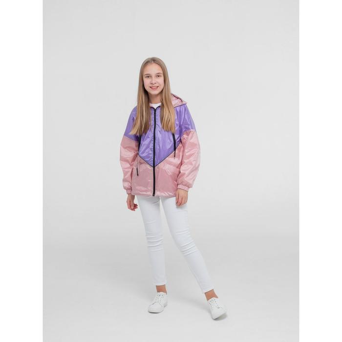 фото Ветровка для девочки «лаура», рост 122 см, цвет розовый/сиреневый