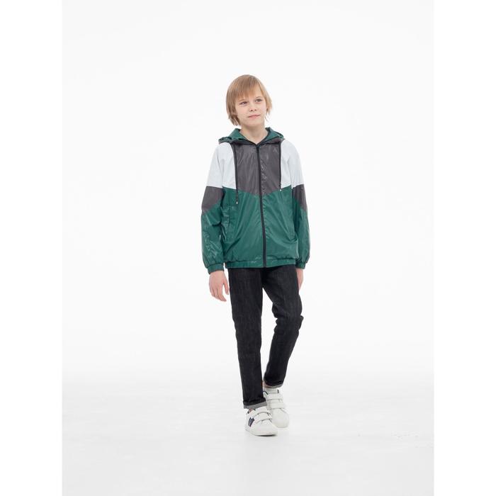 фото Ветровка для мальчика «леон»,, рост 152 см, цвет зеленый