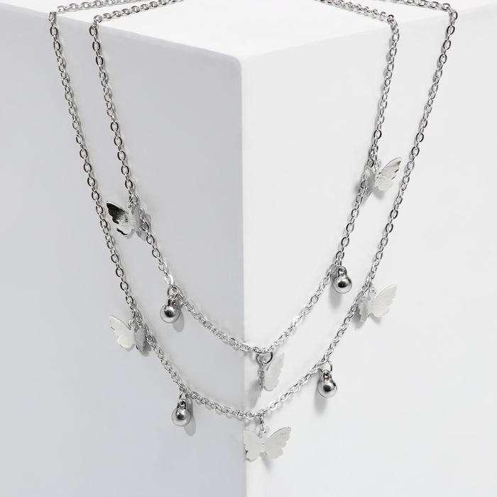 Колье "Бабочки" многоярусное, цвет серебро, 45 см
Колье "Бабочки" многоярусное, цвет серебро, 45 см