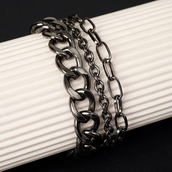 Браслет "Цепь" овальные звенья, многоярусный, цвет серый, L=18см
Браслет "Цепь" овальные звенья, многоярусный, цвет серый, L=18см