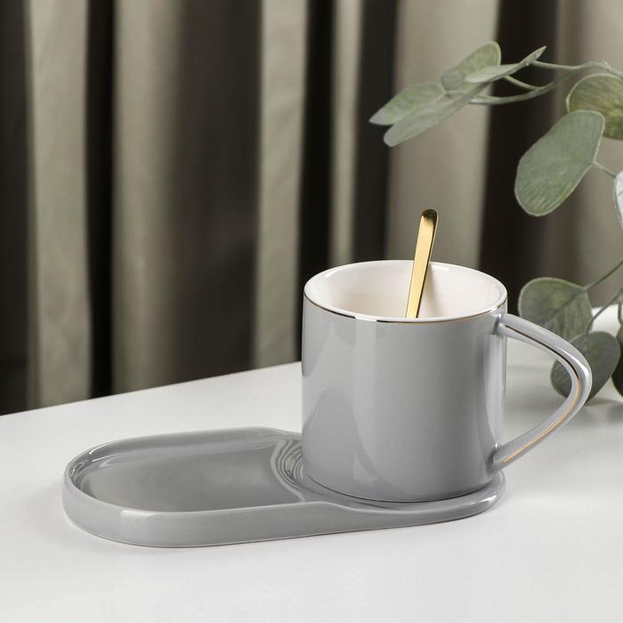 Чайная пара керамическая с ложкой «Карамель», чашка 280 мл, блюдце 18×9 см, цвет серый
Чайная пара керамическая с ложкой «Карамель», чашка 280 мл, блюдце 18×9 см, цвет серый