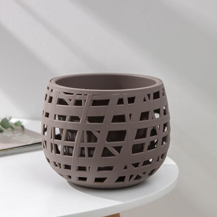 Кашпо со вставкой «ХАОС», 1,5 л, d=17,5 см, h=14 см, цвет серый
Кашпо со вставкой «ХАОС», 1,5 л, d=17,5 см, h=14 см, цвет серый