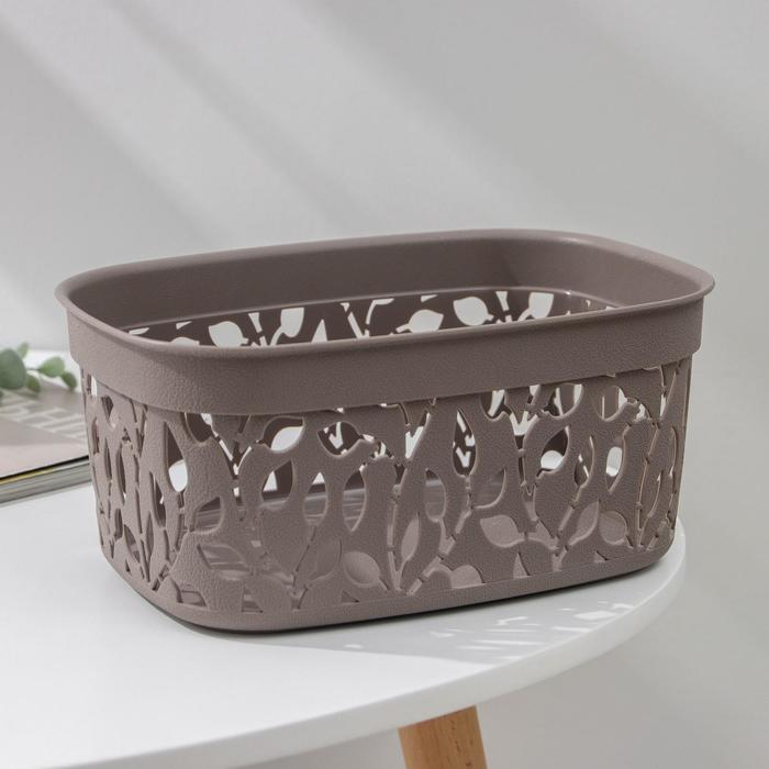 Корзина «Флора», 3 л, 11×17,5×24 см, цвет серый 
Корзина «Флора», 3 л, 11×17,5×24 см, цвет серый