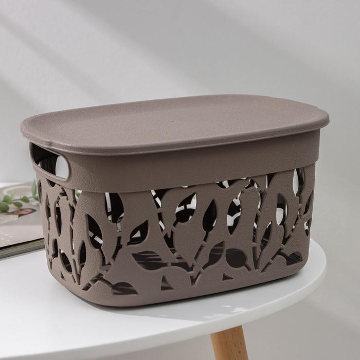 Корзина с крышкой «Флора», 5,5 л, 15,5×20,5×28 см, цвет серый 
Корзина с крышкой «Флора», 5,5 л, 15,5×20,5×28 см, цвет серый