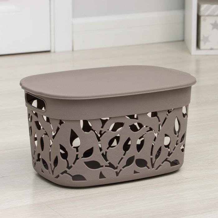 Корзина с крышкой «Флора», 12 л, 20,5×26,5×37,5 см, цвет серый
Корзина с крышкой «Флора», 12 л, 20,5×26,5×37,5 см, цвет серый