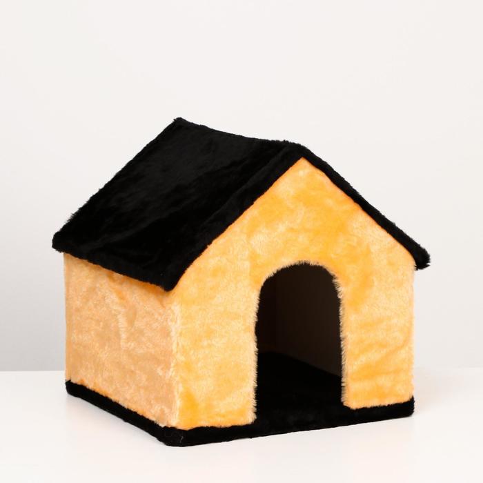 Дом "Будка", 35 х 35 х 35 см, персиково-чёрный
Дом "Будка", 35 х 35 х 35 см, персиково-чёрный