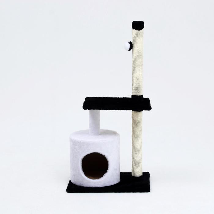 Дом-когтеточка с полкой и столбиком, бело-чёрный, 50 х 35 х 110 см
Дом-когтеточка с полкой и столбиком, бело-чёрный, 50 х 35 х 110 см