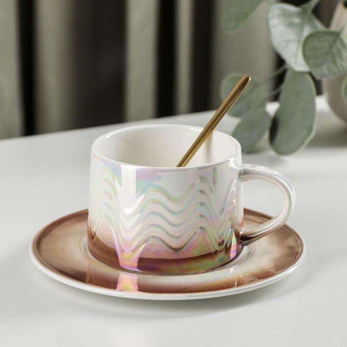 Чайная пара «Затмение», чашка 250 мл, 11×8,7×6 см, блюдце, ложка, цвет розовый
Чайная пара «Затмение», чашка 250 мл, 11×8,7×6 см, блюдце, ложка, цвет розовый