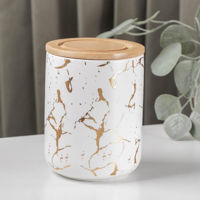 Банка для сыпучих продуктов Gold, 900 мл, цвет белый
Банка для сыпучих продуктов Gold, 900 мл, цвет белый