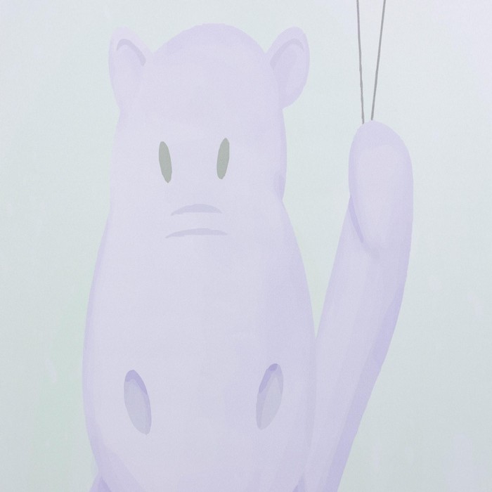 фото Штора рулонная 3d принт «бегемотик», блэкаут, 60×200 см, цвет белый