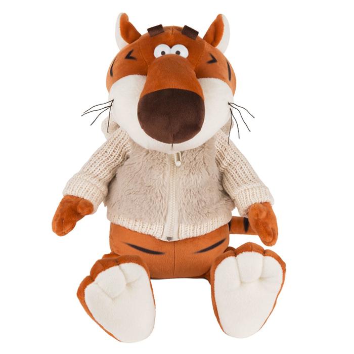 фото Мягкая игрушка «тигр костян в меховом худи», 25 см maxitoys luxury