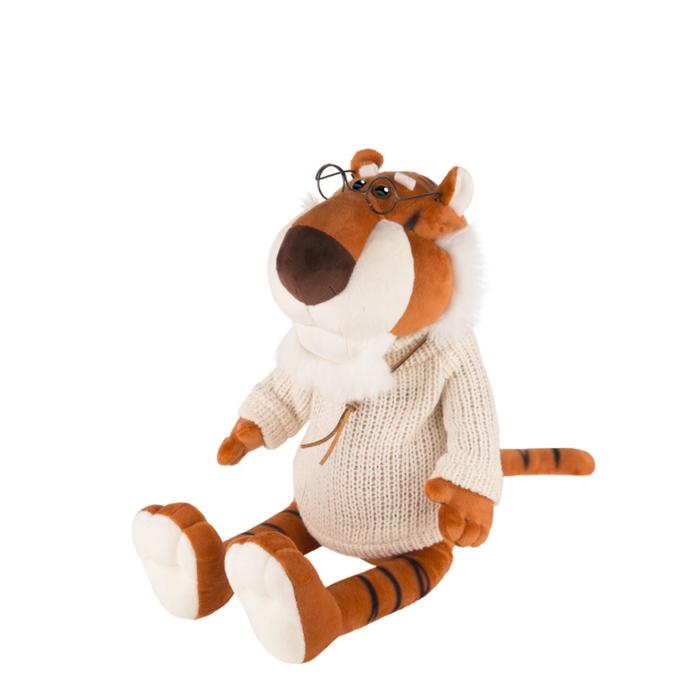 фото Мягкая игрушка «тигр степаныч в вязаном свитере и очках», 20 см maxitoys luxury