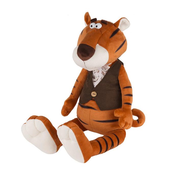 фото Мягкая игрушка «тигр гоша в замшевой жилетке и жабо», 20 см maxitoys luxury