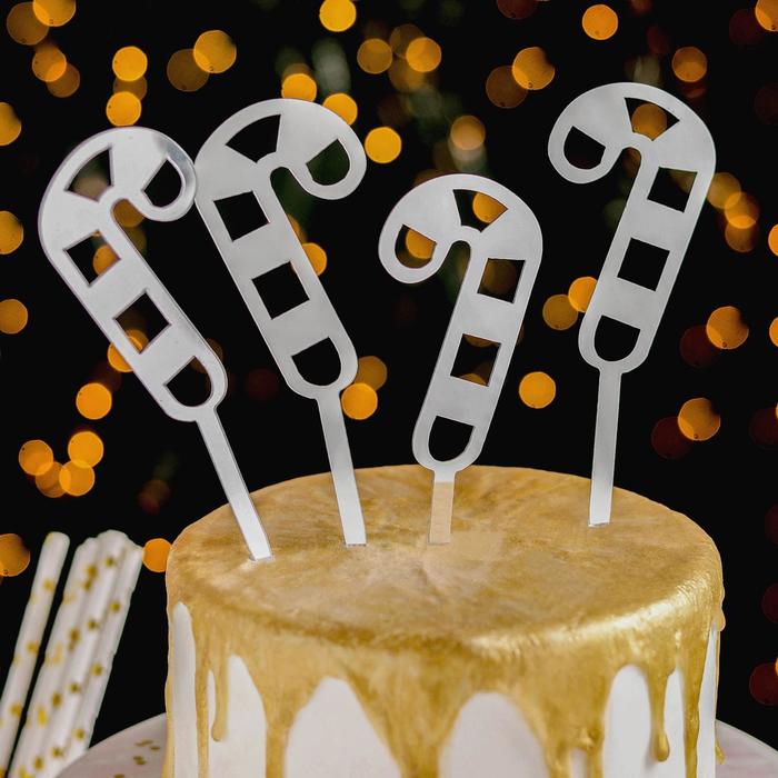 Набор топперов «Карамель», 4 шт, цвет серебристый
Набор топперов «Карамель», 4 шт, цвет серебристый