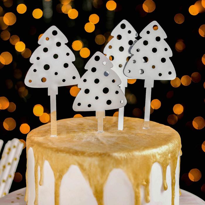 Набор топперов «Ёлки», 4 шт, цвет серебристый
Набор топперов «Ёлки», 4 шт, цвет серебристый