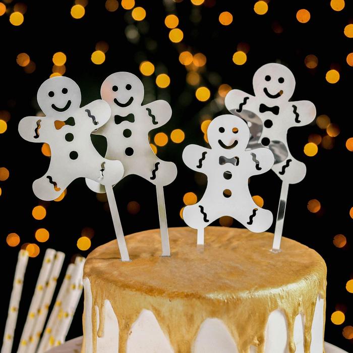 Набор топперов «Пряничный человечек», 4 шт, цвет серебристый
Набор топперов «Пряничный человечек», 4 шт, цвет серебристый