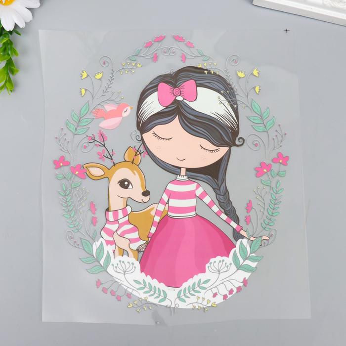 Термонаклейка "Малышка и оленёнок в цветах" 22х18 см
Термонаклейка "Малышка и оленёнок в цветах" 22х18 см