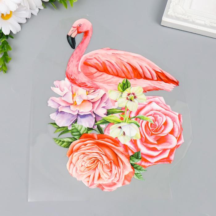 Термонаклейка "Розовый фламинго в цветах" 23х16 см 
Термонаклейка "Розовый фламинго в цветах" 23х16 см