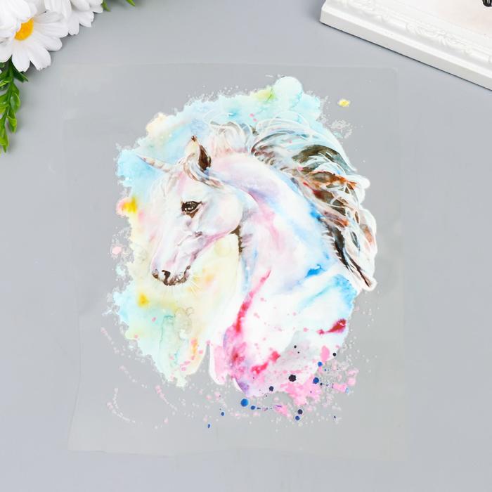 Термонаклейка "Белый единорог" брызги краски 22х15,1 см
Термонаклейка "Белый единорог" брызги краски 22х15,1 см