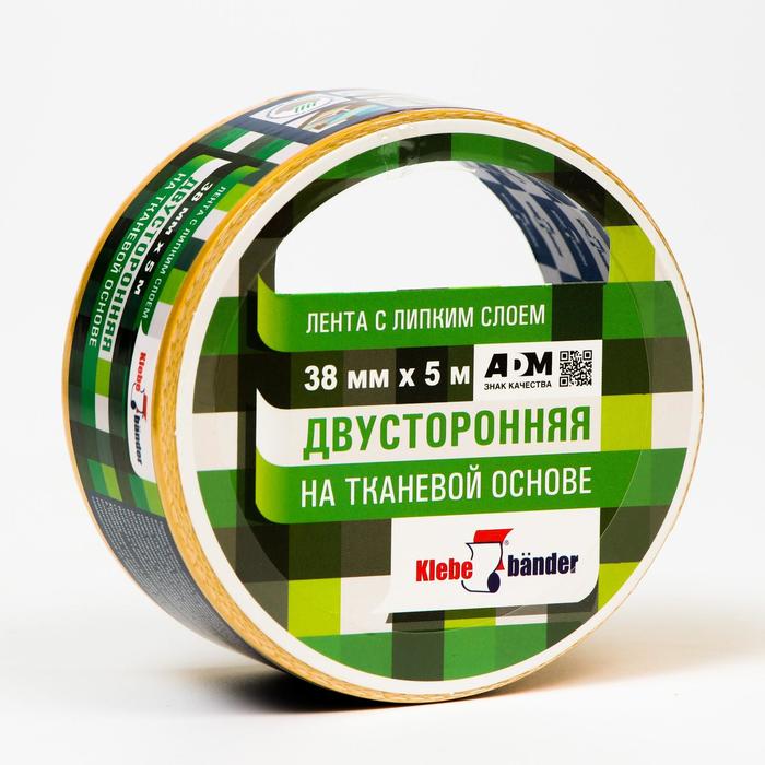 Двусторонняя лента Klebebänder, 38мм*5м, тканевая 
Двусторонняя лента Klebebänder, 38мм*5м, тканевая