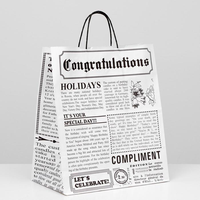 Пакет крафт "Газета" 32 х 19,5 х 37 см
Пакет крафт "Газета" 32 х 19,5 х 37 см