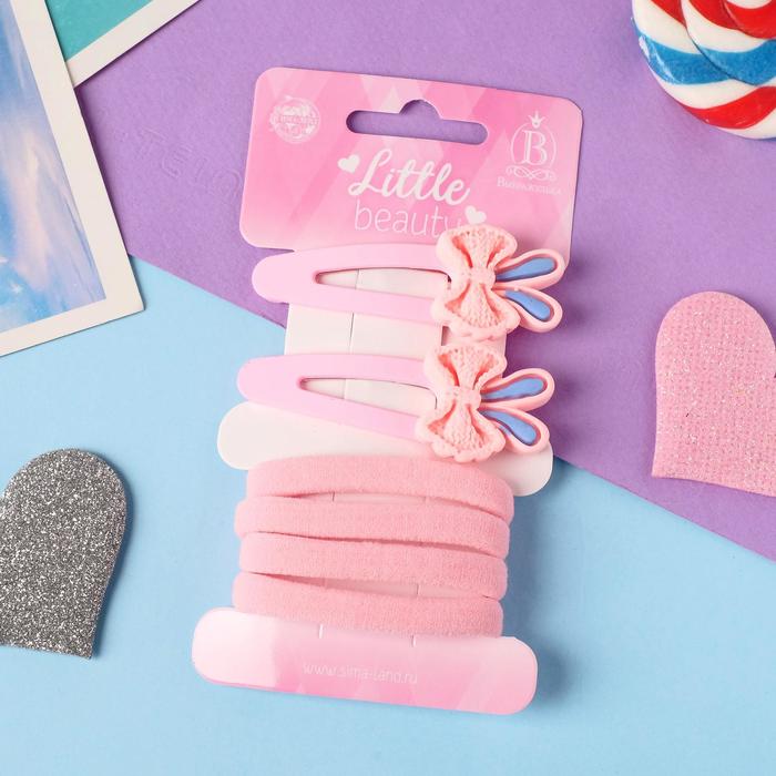 Набор для волос "Аврил" (4 резинки, 2 зажима) бантики ушки, 7х3 см, розовый
Набор для волос "Аврил" (4 резинки, 2 зажима) бантики ушки, 7х3 см, розовый