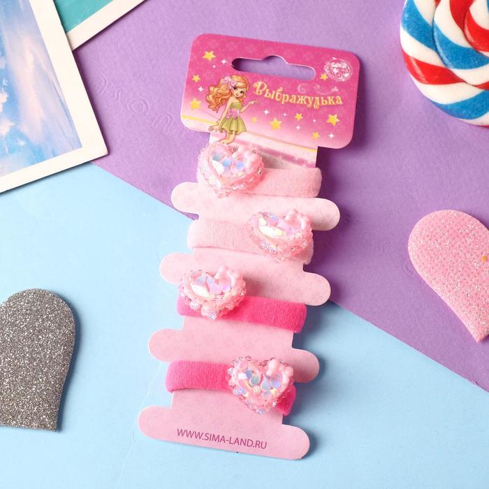 Резинка для волос "Лола" (набор 4 шт) сердечки бантики, 2 см, розовый
Резинка для волос "Лола" (набор 4 шт) сердечки бантики, 2 см, розовый