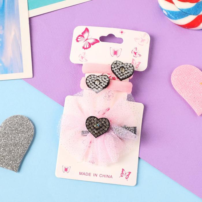 Набор для волос "Лола" (2 резинки, 1 зажим) сердечки бант, 2 см, розовый
Набор для волос "Лола" (2 резинки, 1 зажим) сердечки бант, 2 см, розовый