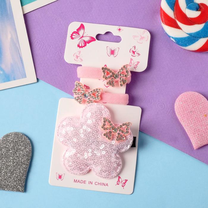 Набор для волос "Лола" (2 резинки, 1 зажим) бантики цветок, 2 см, розовый
Набор для волос "Лола" (2 резинки, 1 зажим) бантики цветок, 2 см, розовый