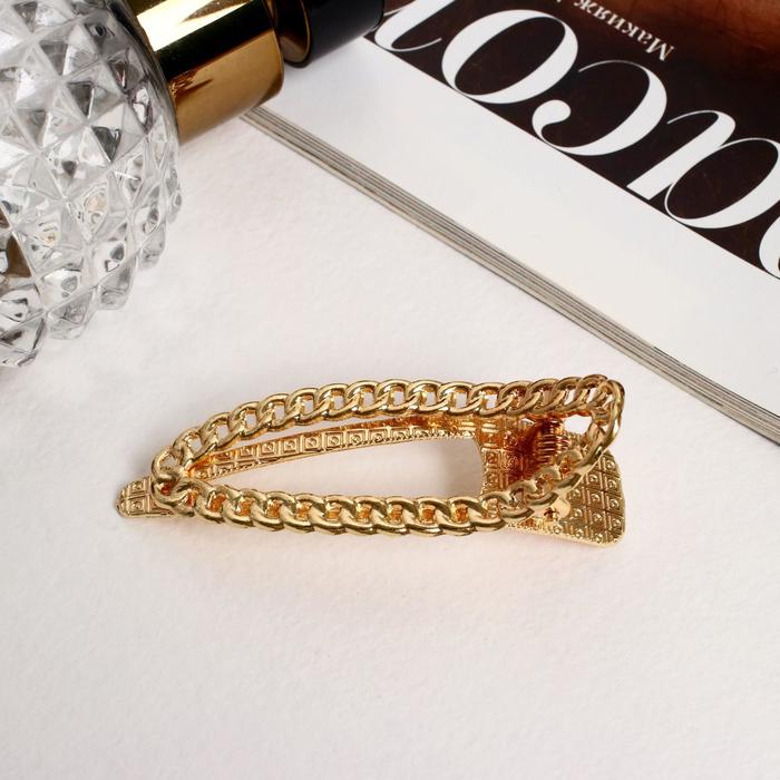 Зажим для волос "Кейт" овал, 6 см, золото
Зажим для волос "Кейт" овал, 6 см, золото