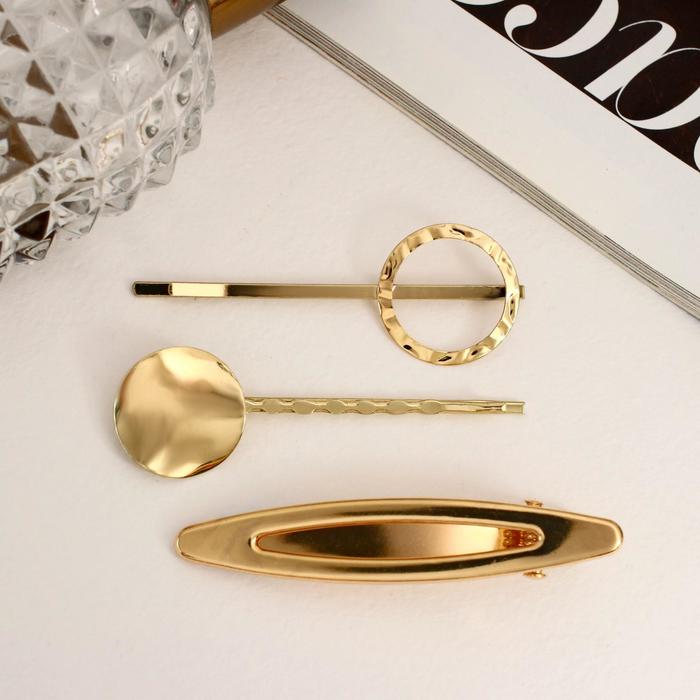 Невидимка для волос "Миранда" (набор 3 шт) круги, 6 см, золото
Невидимка для волос "Миранда" (набор 3 шт) круги, 6 см, золото