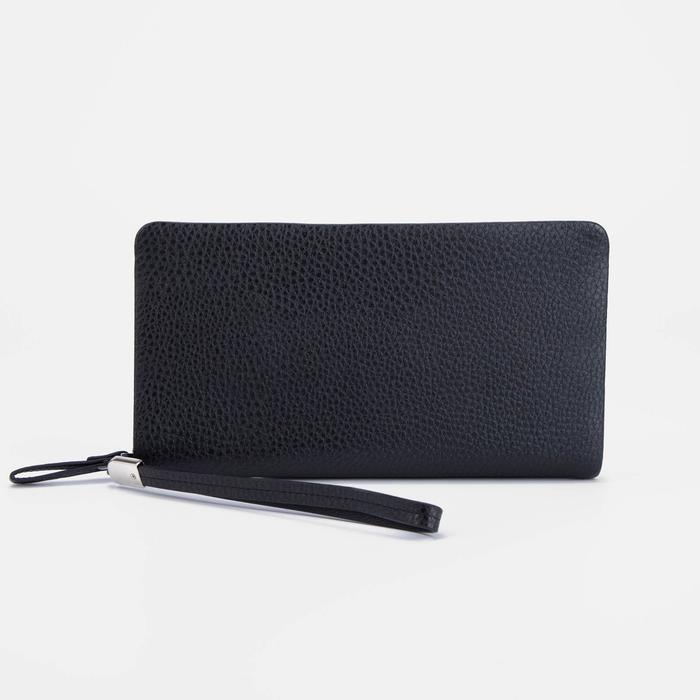 Клатч на молнии, ручка, цвет чёрный
Клатч на молнии, ручка, цвет чёрный