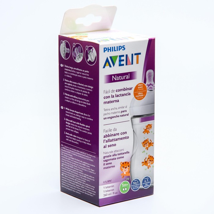 Бутылочка Natural 2.0 260 мл., с принтом тигрята, от 1 мес., медленный поток
Бутылочка Natural 2.0 260 мл., с принтом тигрята, от 1 мес., медленный поток