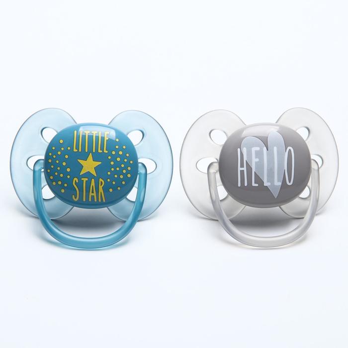 Пустышка ultra soft, Little star/Hello, 6-18 мес., 2 шт, для мальчиков
Пустышка ultra soft, Little star/Hello, 6-18 мес., 2 шт, для мальчиков