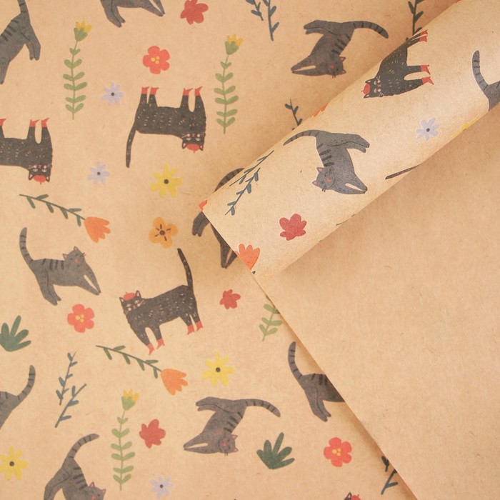 Бумага упаковочная крафтовая «Котики», 50 × 70 см
Бумага упаковочная крафтовая «Котики», 50 × 70 см