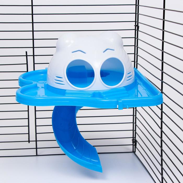 Набор для грызунов "Киса", домик с горкой, голубой